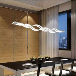 Pendul Led Suspendat Alb ,Design Ondulat Cu Telecomanda, 80X2W, 3000–6500K