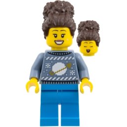 Lego Minifigures City cty1933 - Femeie în pulover albastru cu motive cosmice