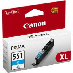 Cartus Cerneala Original Canon Cyan, CLI-551XLC, pentru Pixma IP-72508750IX-6850MG-54505550565063506450665071507550MX-725925, 11ml, (timbru verde 0.15 lei), BS6444B001AA