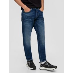 Blugi barbati, Shawn, cu talie medie, croiala Regular fit, Tapered Leg, Albastru inchis (SELECTATI MARIMEA: 29, SELECTATI LUNGIMEA: 32)