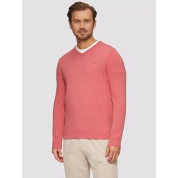 s.Oliver Pulover tricotat barbati cu achior si logo brodat, Roz prafuit (SELECTATI MARIMEA: 3XL)