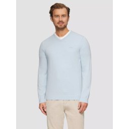 s.Oliver Pulover tricotat barbati cu achior si logo brodat, Albastru deschis (SELECTATI MARIMEA: 3XL)