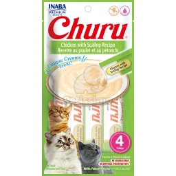 INABA Cat Churu Purée - pui și scoici 4 x (4 x 14 g)