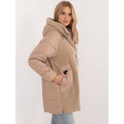 Brown transitional jacket with corduroy inserts