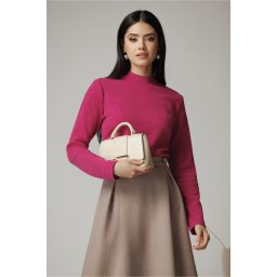 Maleta DY Fashion casual din tricot fucsia simpla