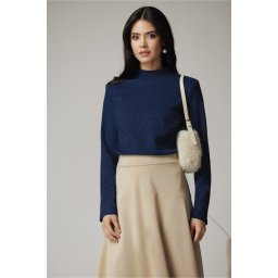 Maleta DY Fashion casual din tricot bleumarin simpla