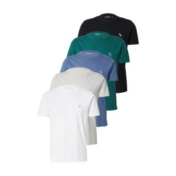 Abercrombie & Fitch Tricou albastru închis / gri deschis / negru / alb