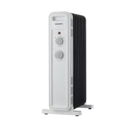 Calorifer cu ulei HEINNER HOH-M09WH-BK, 9 Elementi, 1000W/1300W/2200W, Termostat adjustabil, Protectie supraincalzire, Protectie in caz de rasturnare, Alb cu negru