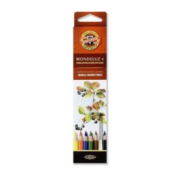Set 6 creioane colorate Aquarell MONDELUZ FRUCTE, cutie carton, culori asortate
