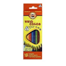 Set 18 creioane colorate KOH-I-NOOR TRIOCOLOR