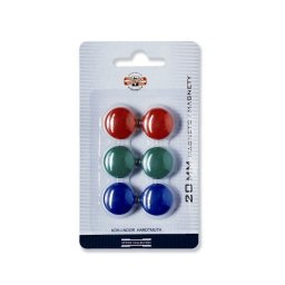 Magneti pentru Whiteboard, 2buc x 3culori, 20 mm, set 6 buc/blister