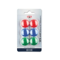 Magneti pentru Whiteboard, 2buc x 3culori, 25 mm, set 6 buc/blister