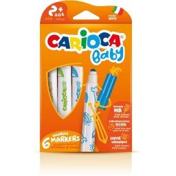 Carioca super lavabila, varf rotunjit special, 6 culori/cutie, CARIOCA Baby 2+