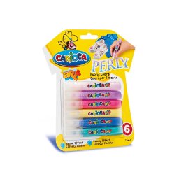 Vopsea textile 6 culori/blister, CARIOCA Fabric Paint - Pearly