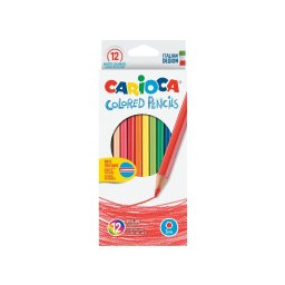 Creioane colorate CARIOCA, hexagonale, 12 culori/cutie