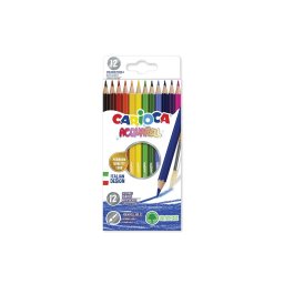 Creioane colorate CARIOCA Acquarell, hexagonale, 12 culori/cutie - cutie carton