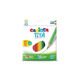 Creioane colorate CARIOCA Tita, hexagonale, flexibile, 24 culori/cutie