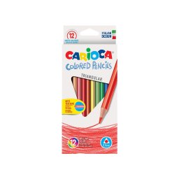 Creioane colorate CARIOCA, hexagonale, 12 culori/cutie