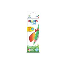 Creioane colorate, hexagonale, 6 culori/cutie, CARIOCA Tita Maxi
