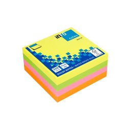 Cub notite adezive 75 x 75 mm, 320 file multicolor brilliant, Info Notes