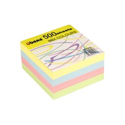 Rezerva cub hartie Ubers, color pastel, 500 file, 80x80mm