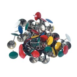 Pioneze metalice color, 100 buc/cutie