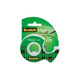 Banda adeziva Scotch Magic, 19 mm x 7.5 m, cu dispenser