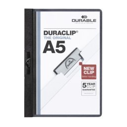 Dosar de prezentare A5 Durable Duraclip Original, 30 coli, negru