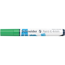 Marker cu vopsea acrilica Schneider Paint-It 320, varf rotund 4 mm, verde