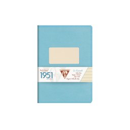 Caiet capsat A5+(14,8x21cm), 48 file, Clairefontaine 1951, turcoaz