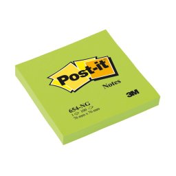 Notes adeziv neon, 76 x 76 mm, 100 file, Post-it, verde