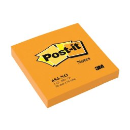 Notes adeziv neon, 76 x 76 mm, 100 file, Post-it, portocaliu