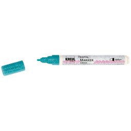 Marker pentru textile Glitter Kreul, varf mediu, turcoaz