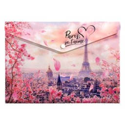Mapă personalizată cu buton, A4, PP, Panta Plast, Take me to Paris