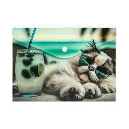 Mapă personalizată cu buton, A5, PP, Panta Plast, Chillout Cat