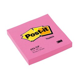 Notes adeziv neon, 76 x 76 mm, 100 file, Post-it, roz