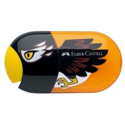 Ascuțitoare plastic dublă cu container și radieră Faber-Castell, vultur