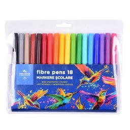Set markere scolare (carioca) KOH-I-NOOR COLIBRI, 18 culori