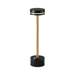 Lampă de birou LED reîncărcabilă, cu reglaj al intensității, SAM, 5W/5V, 3600 mAh, negru/auriu