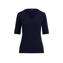 RALPH LAUREN Bluză V Judy-Elbow Sleeve 200815843010 410 navy