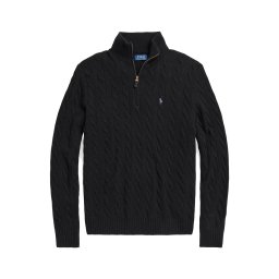 POLO RALPH LAUREN Pulover Lscablehzpp-Long Sleeve 710876766005 001 black