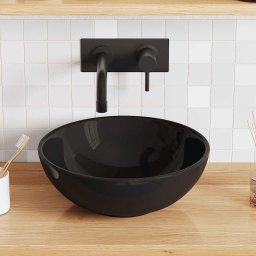 Lavoar negru lucios Ø28x10 cm ceramica GartenMobel Dekor