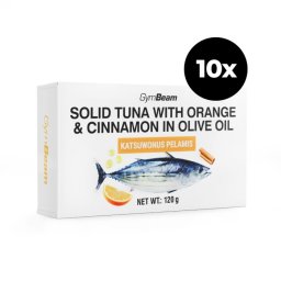 GymBeam Ton în ulei de măsline cu portocale și scorțișoară 10 x 120 g