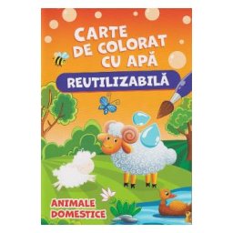 Animale domestice. Carte de colorat cu apa (reutilizabila)