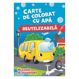 Mijloace de transport. Carte de colorat cu apa (reutilizabila)
