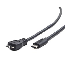 CABLU alimentare si date GEMBIRD, pt. smartphone, USB 3.0, USB-B (T) la USB Type-C (T), 1m, conectori auriti, max. 18W, negru, "CCP-USB3-mBMCM-1M" (timbru verde 0.08 lei)