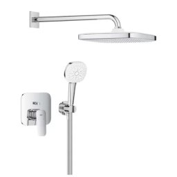 Set de dus fix si mobil incastrata, cu baterie monocomanda, crom, Grohe Cubeo cu Tempesta 250 -1053360000