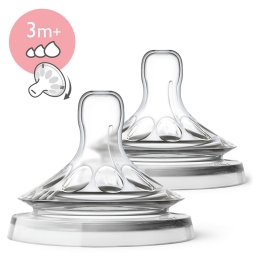 Tetina Natural cu orificiu variabil +3 luni Philips Avent 2 buc