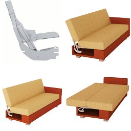 Mecanism VG Click-Clack in 3 trepte pentru canapea