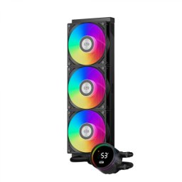 COOLER PCCooler DS360 Pro ARGB, skt. Intel si AMD, racire cu lichid, 3 x 120mm, 500 - 2200 RPM, iluminare RGB adresabil, afisaj digital, negru DA360 Pro ARGB Digital BK (timbru verde 2.00 lei)